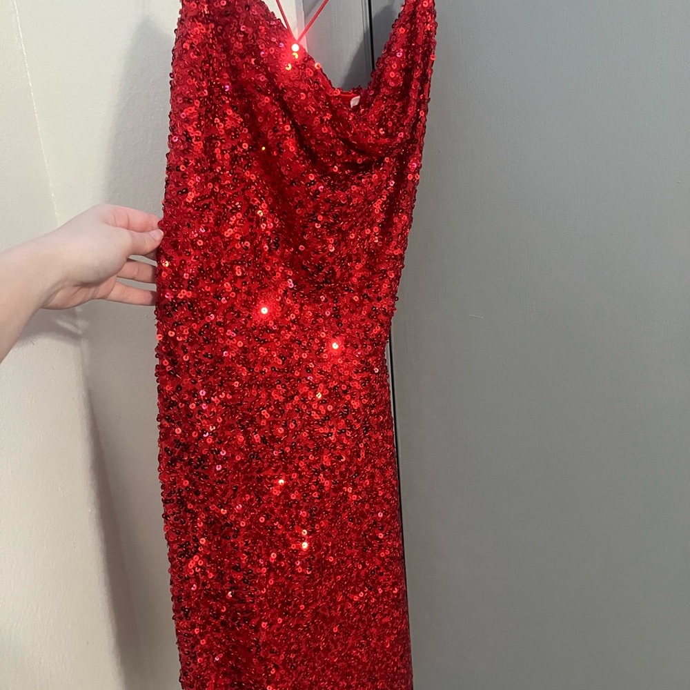 Elegant Red Sequin Dress
